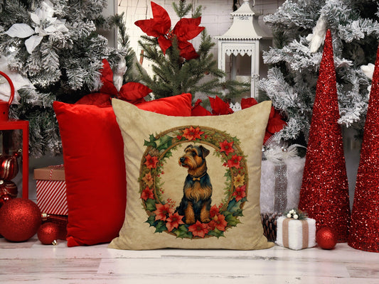 Airedale Terrier Christmas Flowers Throw Pillow - One Color / One Size - Home & Garden - Home Textile - Pillows