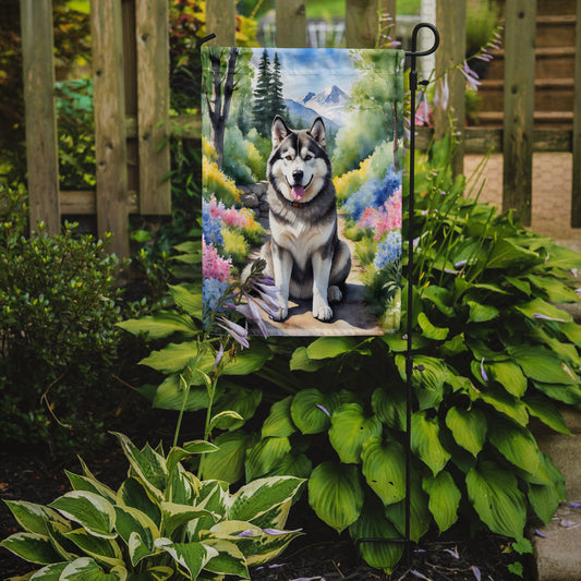 Alaskan Malamute Spring Garden Garden Flag - One Color / One Size - Home & Garden - Home Decor - Flags Banners &