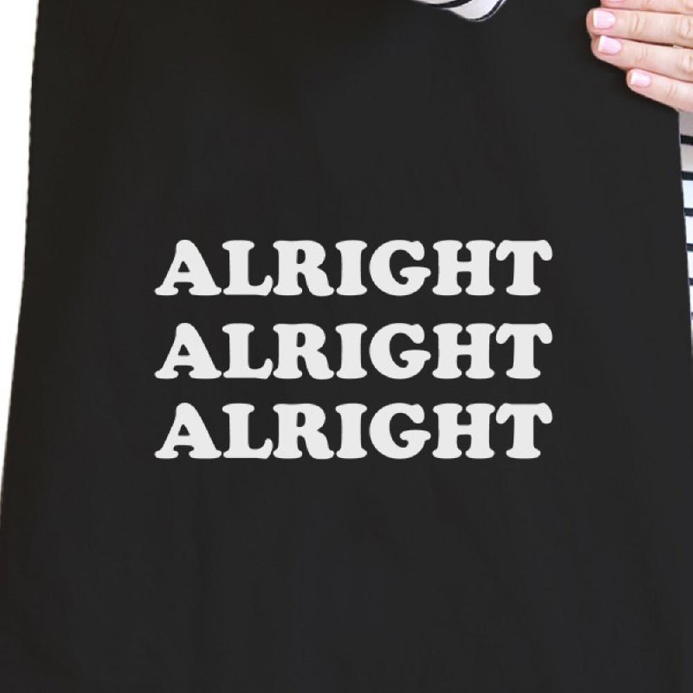 Alright Black Canvas Bag Simple and Trendy Cotton Tote Bags - One Color / One Size - Bags & Luggage - Women’s Bags
