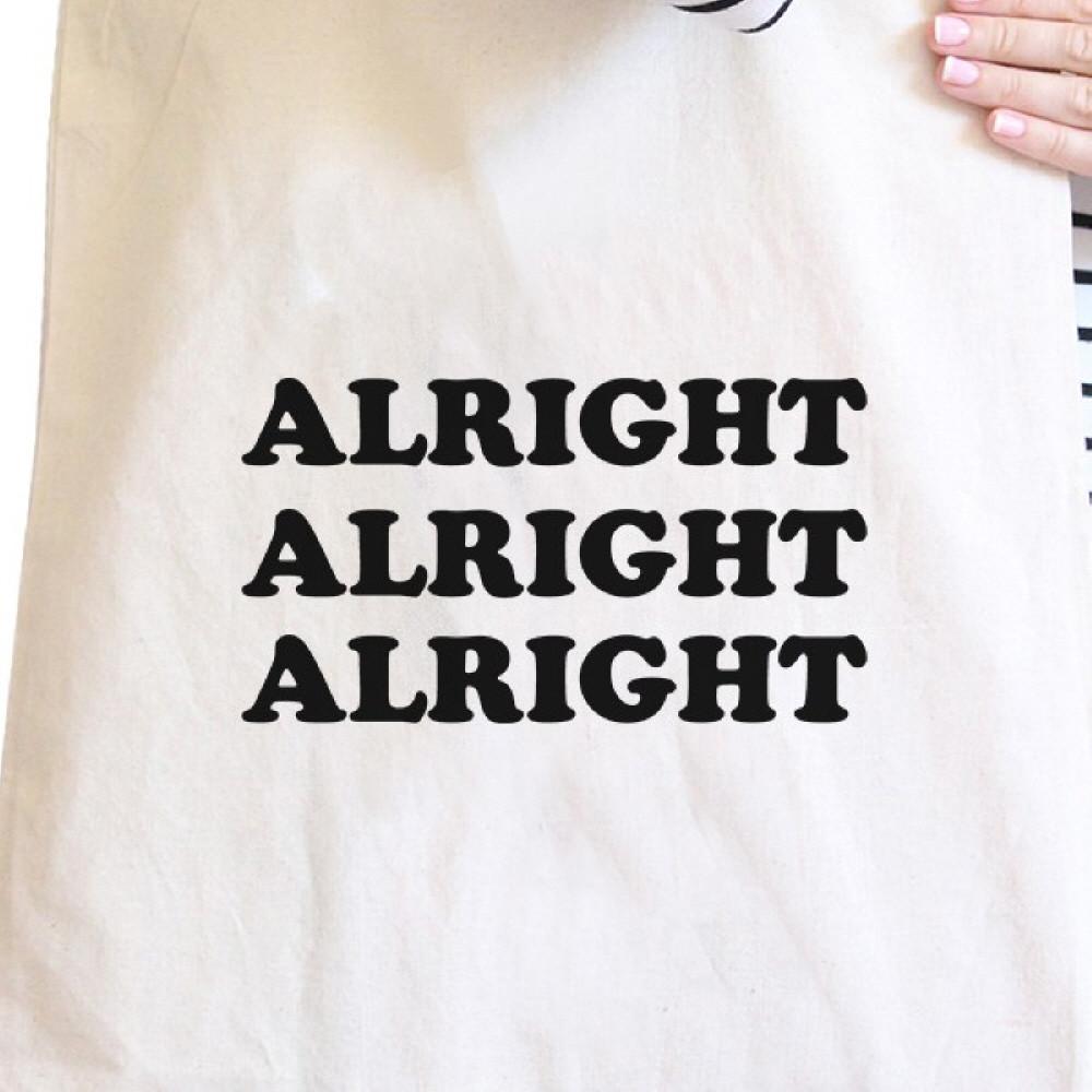 Alright Natural Canvas Bag Birthday Gifts Tote Bags for Teenager - One Color / One Size - Bags & Luggage - Women’s Bags