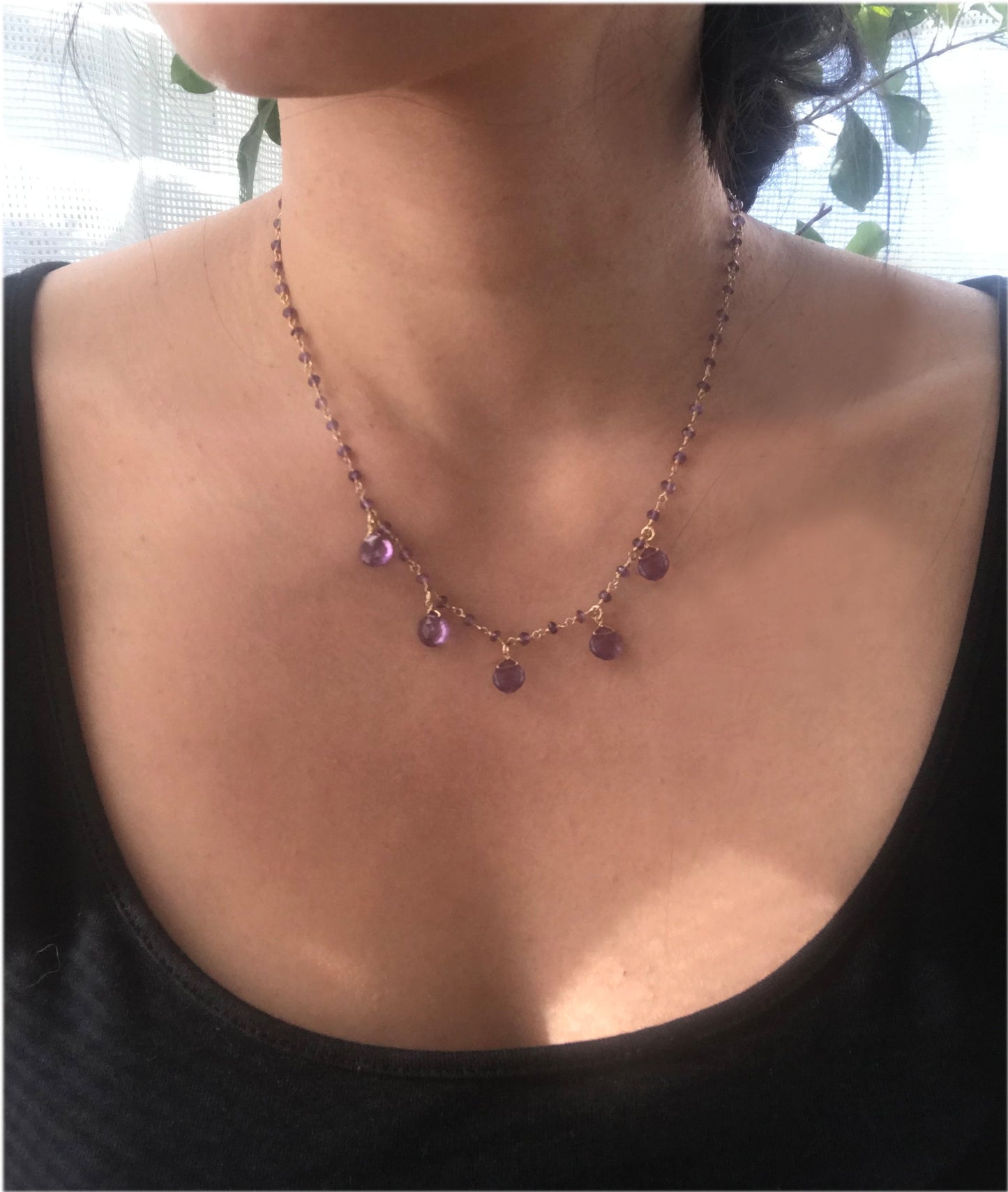 Amethyst Droplet Vermeil Necklace - One Color / One Size - Jewelry & Accessories - Necklaces & Pendants