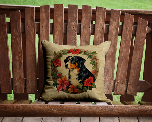 Appenzeller Sennenhund Christmas Flowers Throw Pillow - One Color / One Size - Home & Garden - Home Textile - Pillows
