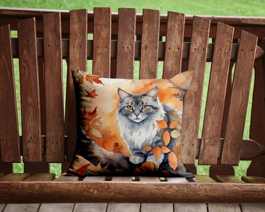 Australian Mist Cat in Fall Leaves Throw Pillow - One Color / One Size - Home & Garden - Home Textile - Pillows