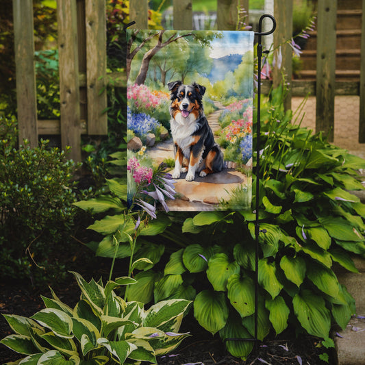 Australian Shepherd Spring Garden Garden Flag - One Color / One Size - Home & Garden - Home Decor - Flags Banners &