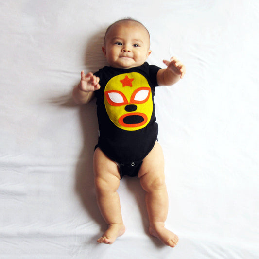 Baby Onesie - Luchador Amarillo - Yellow Mexican Wrestler - Kids & Babies - Mother & Kids - Boys’ Clothing