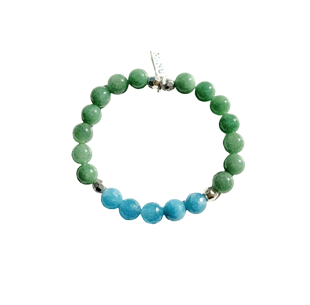 Blue Gemstone Bracelets - Faceted Blue Quartz & Aventurine - Jewelry & Accessories - Bracelets & Bangles - Strand
