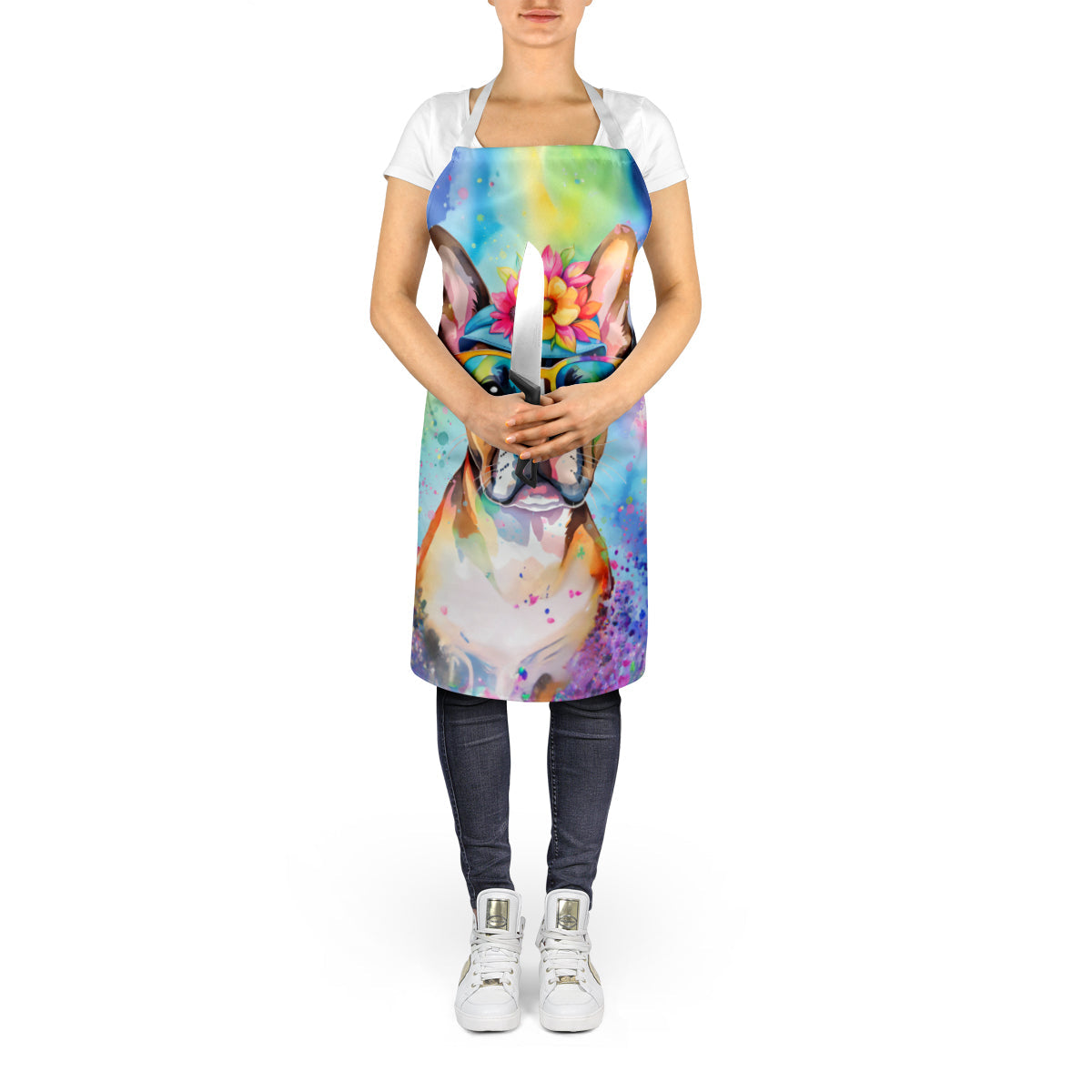 Boston Terrier Hippie Dawg Apron - One Color / One Size - Home & Garden - Kitchen Dining & Bar - Table Decoration &