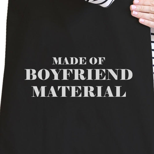 Boyfriend Material Black Canvas Tote Cute Gift Ideas for Her - One Color / One Size - Bags & Luggage - Women’s Bags