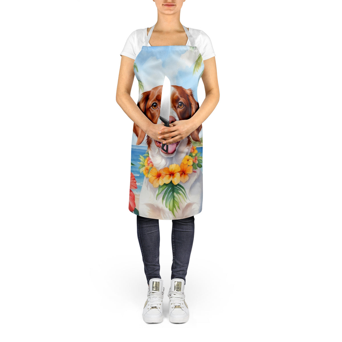 Brittany Spaniel Luau Apron - One Color / One Size - Home & Garden - Kitchen Dining & Bar - Table Decoration &