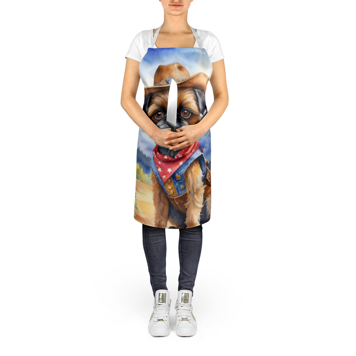 Brussels Griffon Cowboy Welcome Apron - One Color / One Size - Home & Garden - Kitchen Dining & Bar - Table Decoration