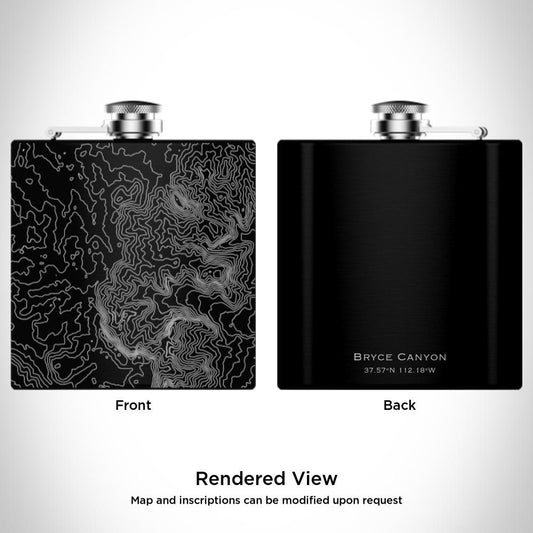 Bryce Canyon National Park - Utah Map Hip Flask in Matte Black - Drinkware