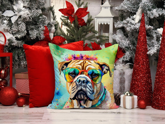 Bullmastiff Hippie Dawg Throw Pillow - One Color / One Size - Home & Garden - Home Textile - Pillows