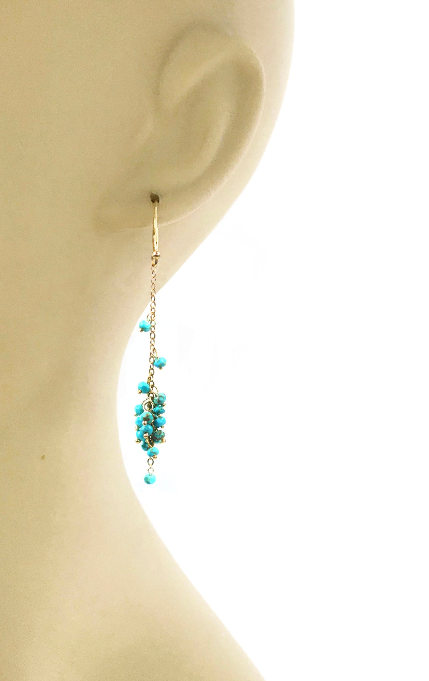 Cascading Turquoise Cluster Earrings - One Color / One Size - Jewelry & Accessories - Earrings - Drop Earrings