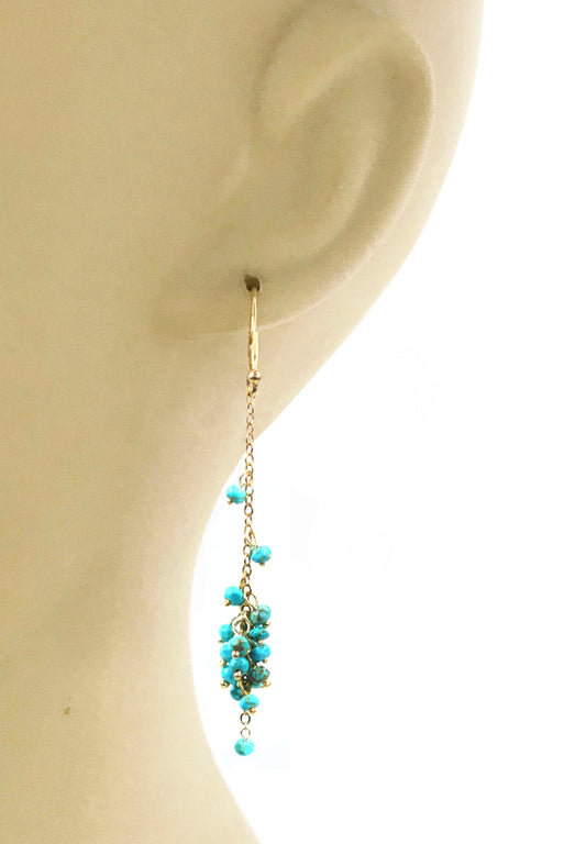 Cascading Turquoise Cluster Earrings - One Color / One Size - Jewelry & Accessories - Earrings - Drop Earrings