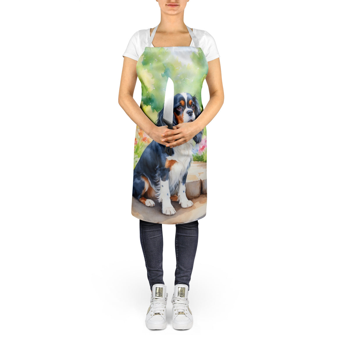 Cavalier Spaniel Spring Path Apron - One Color / One Size - Home & Garden - Kitchen Dining & Bar - Table Decoration &