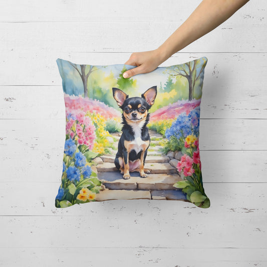 Chihuahua Spring Path Throw Pillow - One Color / One Size - Home & Garden - Home Textile - Pillows