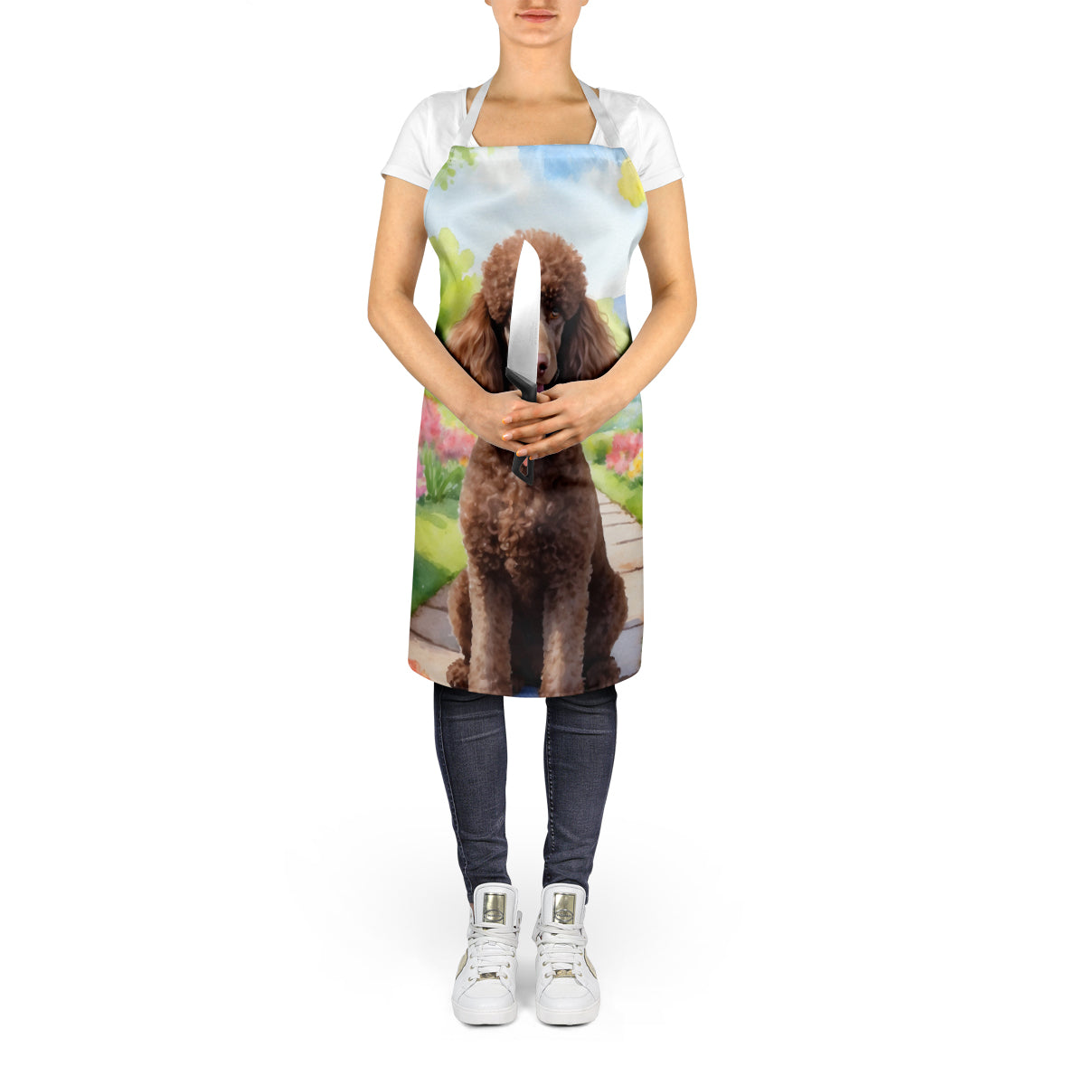 Chocolate Poodle Spring Path Apron - One Color / One Size - Home & Garden - Kitchen Dining & Bar - Table Decoration &