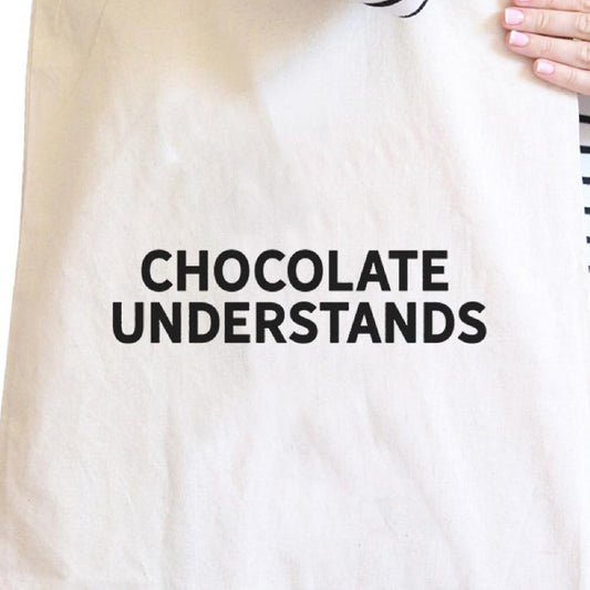 Chocolate Understands Natural Canvas Bag Holiday Gifts Tote Bags - One Color / One Size - Bags & Luggage - Women’s Bags