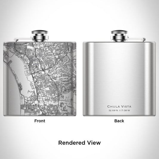 Chula Vista - California Map Hip Flask - Drinkware