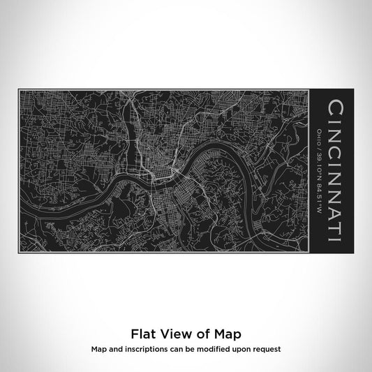 Cincinnati - Ohio Map Insulated Bottle in Matte Black - Drinkware