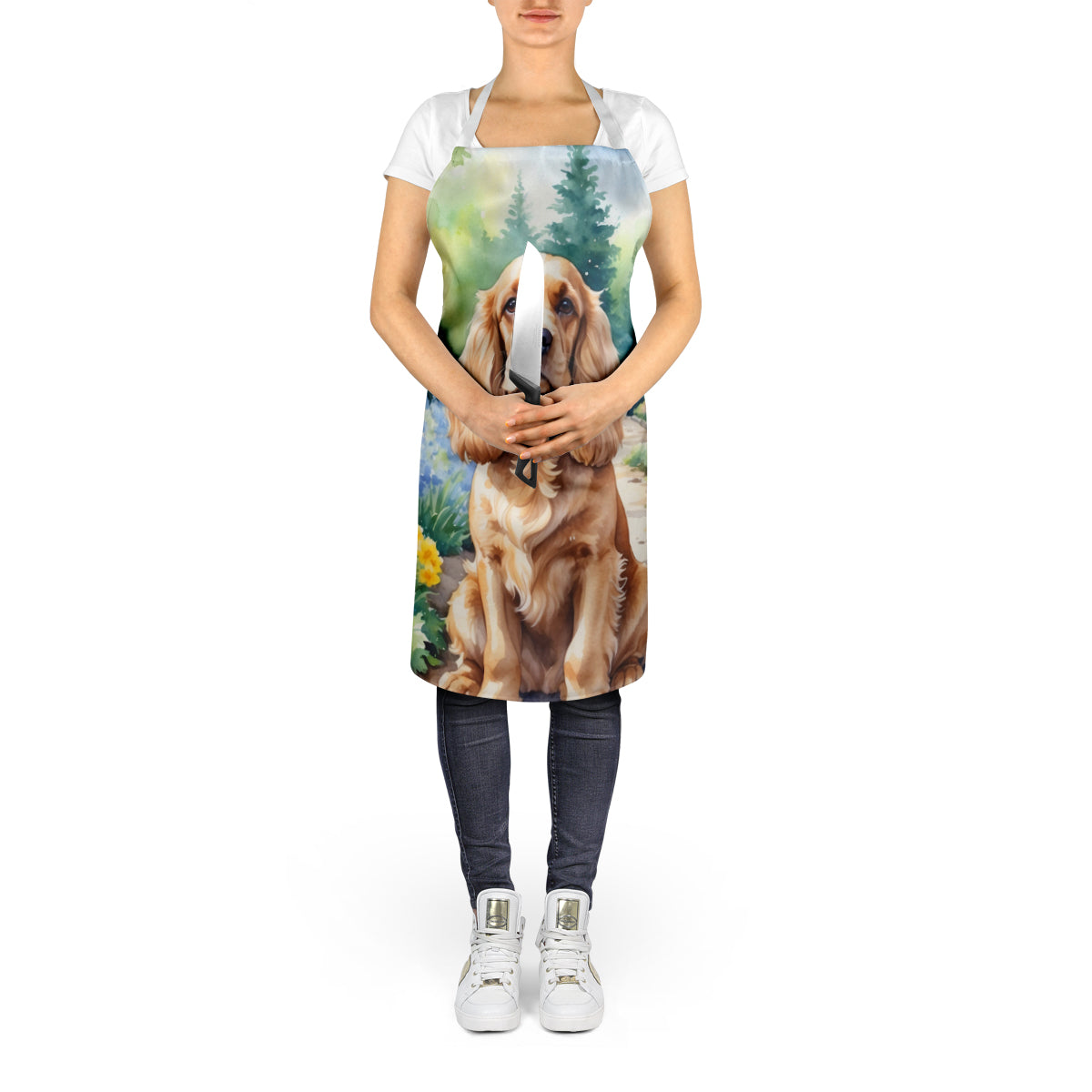 Cocker Spaniel Spring Path Apron - One Color / One Size - Home & Garden - Kitchen Dining & Bar - Table Decoration &