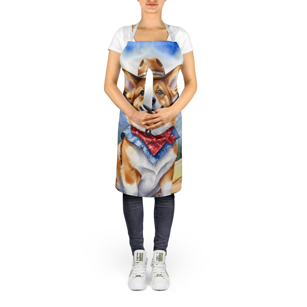 Corgi Cowboy Welcome Apron - One Color / One Size - Home & Garden - Kitchen Dining & Bar - Table Decoration &