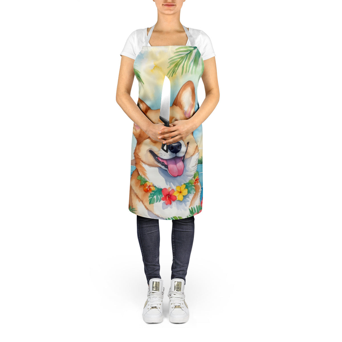Corgi Luau Apron - One Color / One Size - Home & Garden - Kitchen Dining & Bar - Table Decoration & Accessories