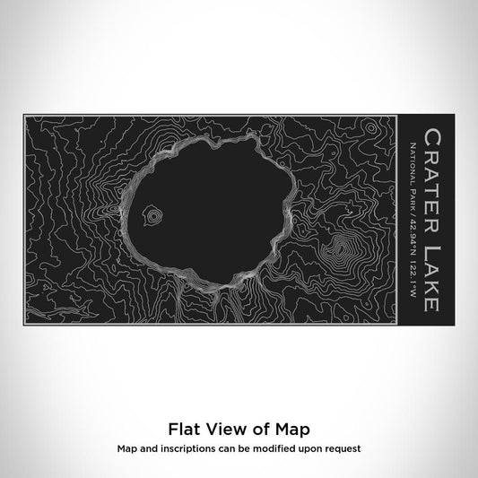 Crater Lake National Park - Oregon Map Insulated Bottle in Matte Black - Drinkware
