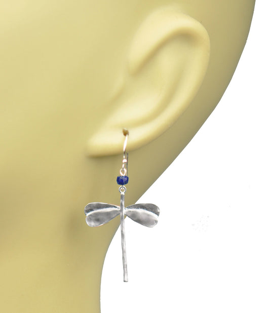 Dragonfly Lapis Lazuli Earrings - One Color / One Size - Jewelry & Accessories - Earrings - Drop Earrings