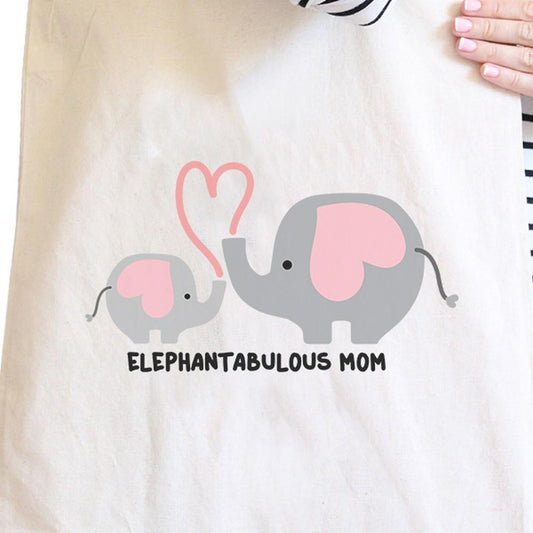 Elephantabulous Mom Natural Cute Design Funny Graphic Canvas Tote - One Color / One Size - Bags & Luggage - Women’s Bags