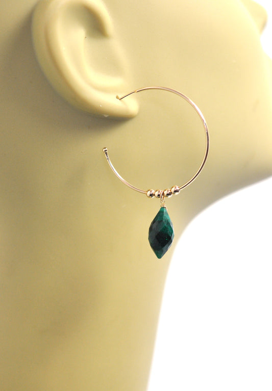 Emerald Hoop Earrings - One Color / One Size - Jewelry & Accessories - Earrings - Hoop Earrings