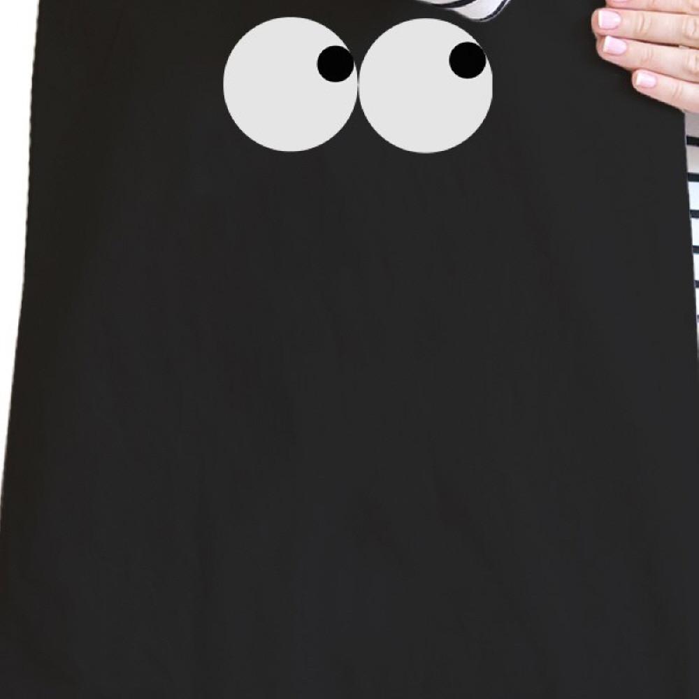 Eye Emoji Black Canvas Bag for School Graphic Printed Tote Bags - One Color / One Size - Bags & Luggage - Women’s Bags