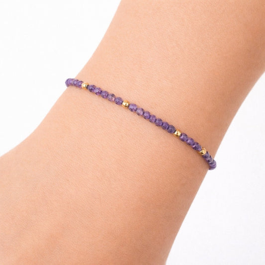 February Birthstone Bracelet - Amethyst - One Color / One Size - Jewelry & Accessories - Bracelets & Bangles - Strand