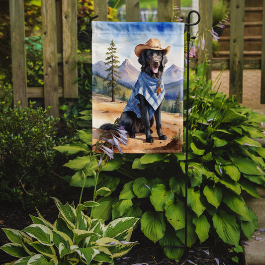 Flat-Coated Retriever Cowboy Welcome Garden Flag - One Color / One Size - Home & Garden - Home Decor - Flags Banners &