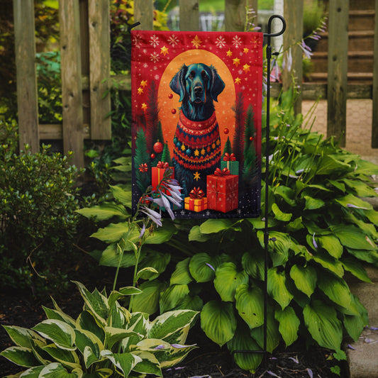 Flat-Coated Retriever Holiday Christmas Garden Flag - One Color / One Size - Home & Garden - Home Decor - Flags Banners
