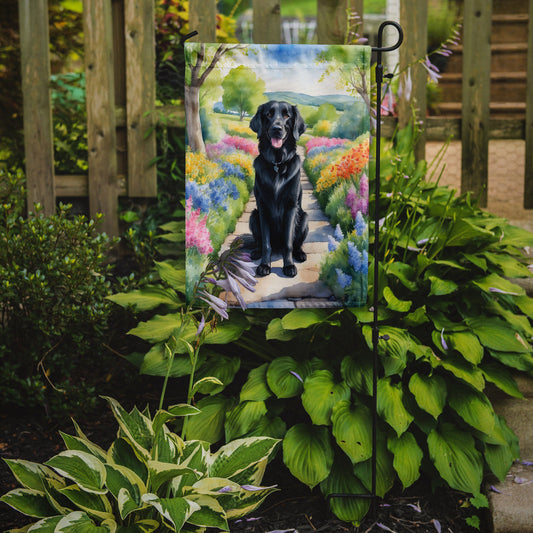 Flat-Coated Retriever Spring Path Garden Flag - One Color / One Size - Home & Garden - Home Decor - Flags Banners &