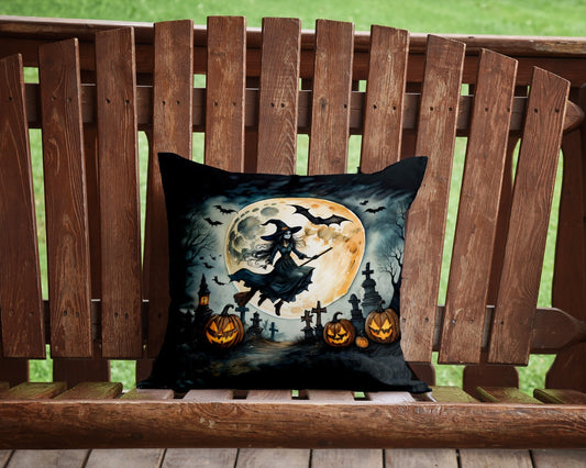 Flying Witch Spooky Halloween Throw Pillow - One Color / One Size - Home & Garden - Home Textile - Pillows