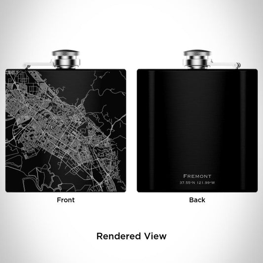 Fremont - California Map Hip Flask in Matte Black - Drinkware