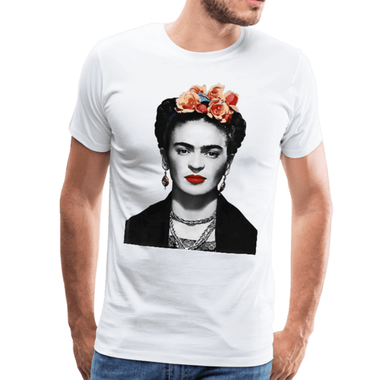 Frida Kahlo With Flowers Portrait Artwork T-Shirt - Men’s Fashion - Men’s Clothing - Shirts - Short Sleeve Shirts
