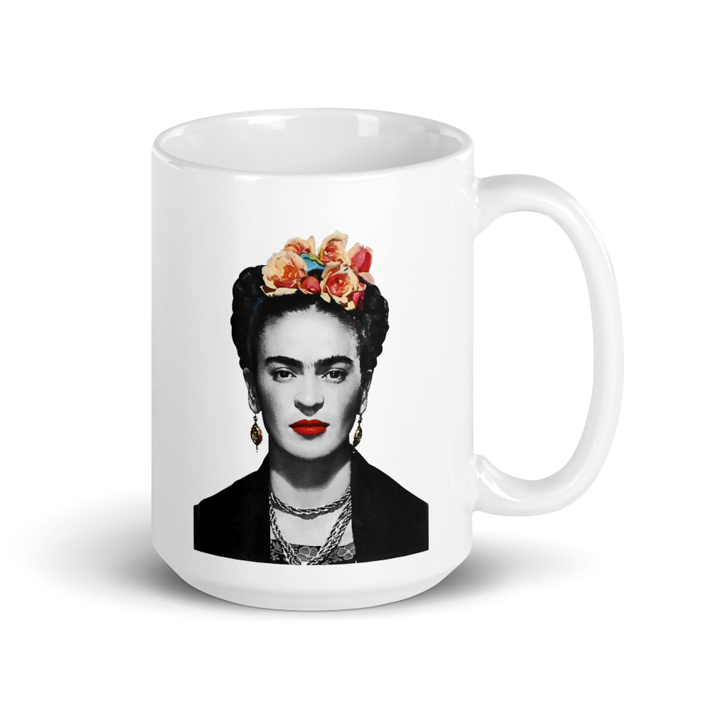 Frida Kahlo With Flowers Poster Artwork Mug - Home & Garden - Kitchen Dining & Bar - Coffeeware