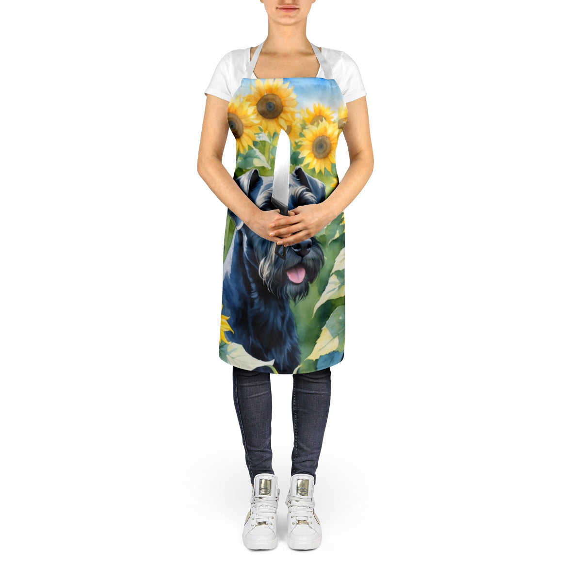 Giant Schnauzer in Sunflowers Apron - One Color / One Size - Home & Garden - Kitchen Dining & Bar - Table Decoration &