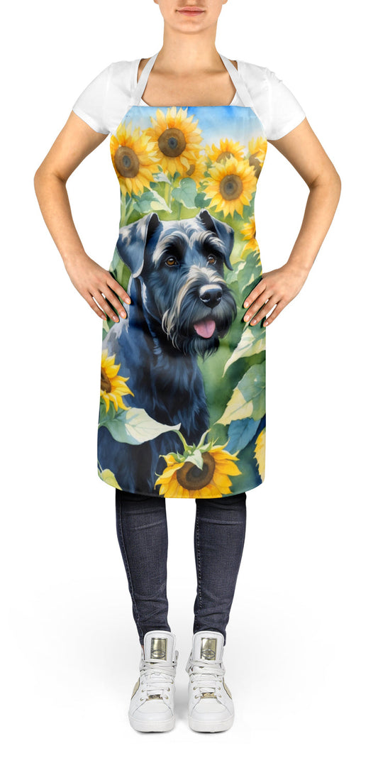 Giant Schnauzer in Sunflowers Apron - One Color / One Size - Home & Garden - Kitchen Dining & Bar - Table Decoration &