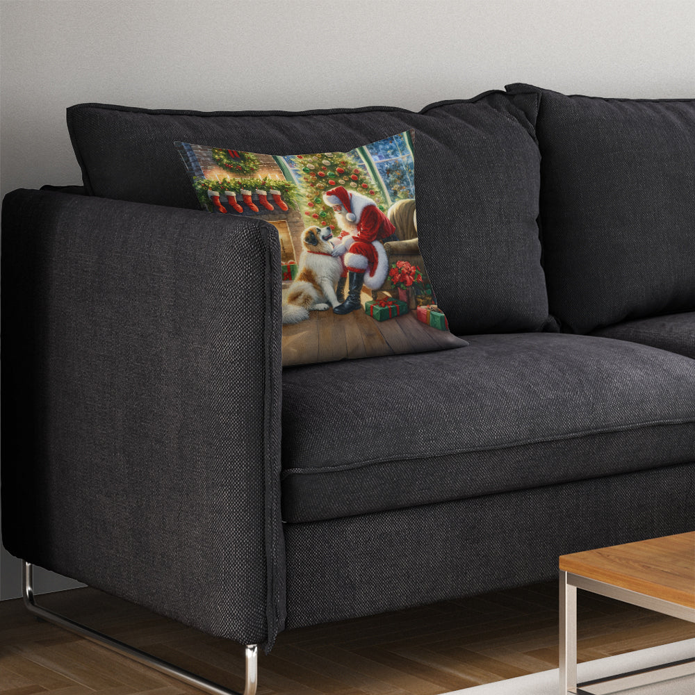 Great Pyrenees and Santa Claus Throw Pillow - One Color / One Size - Home & Garden - Home Textile - Pillows