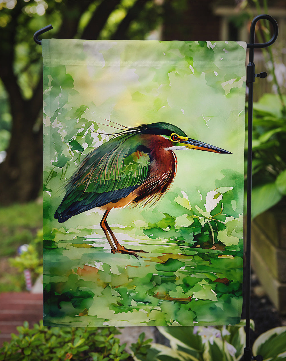 Green Heron Garden Flag - One Color / One Size - Home & Garden - Home Decor - Flags Banners & Accessories