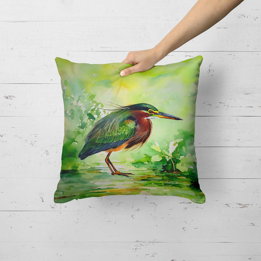 Green Heron Throw Pillow - One Color / One Size - Home & Garden - Home Textile - Pillows