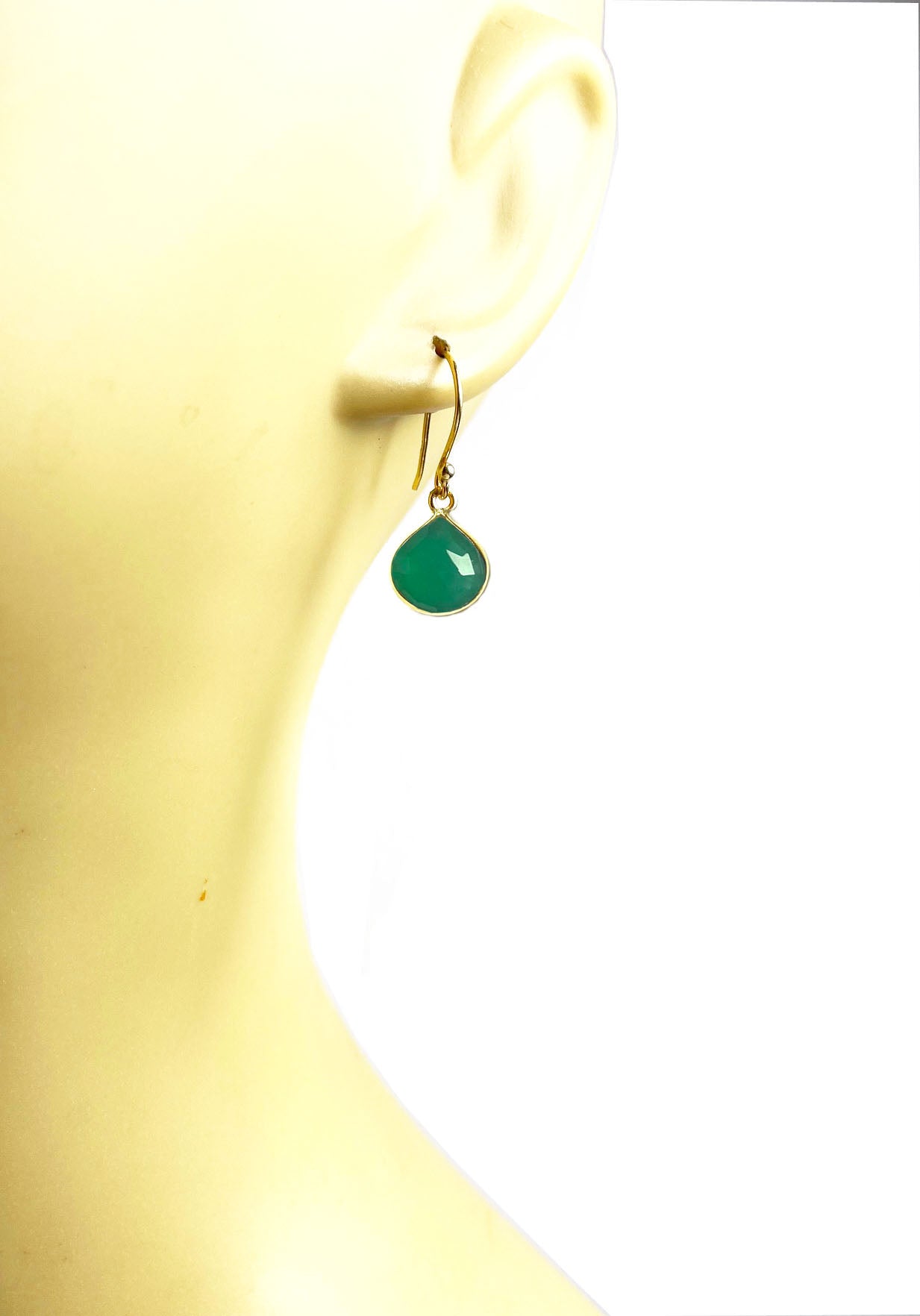 Green Onyx Bezel Drop Earrings - One Color / One Size - Jewelry & Accessories - Fine Jewelry - Earrings