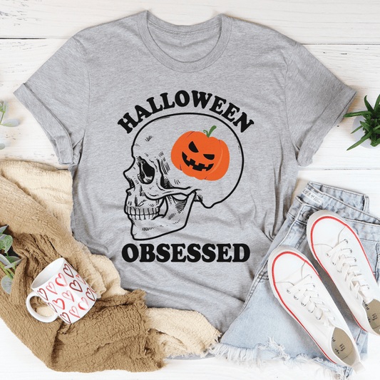 Halloween Obsessed T-Shirt - Athletic Heather / S - Women’s Fashion - Women’s Clothing - Tops & Tees - T-Shirts