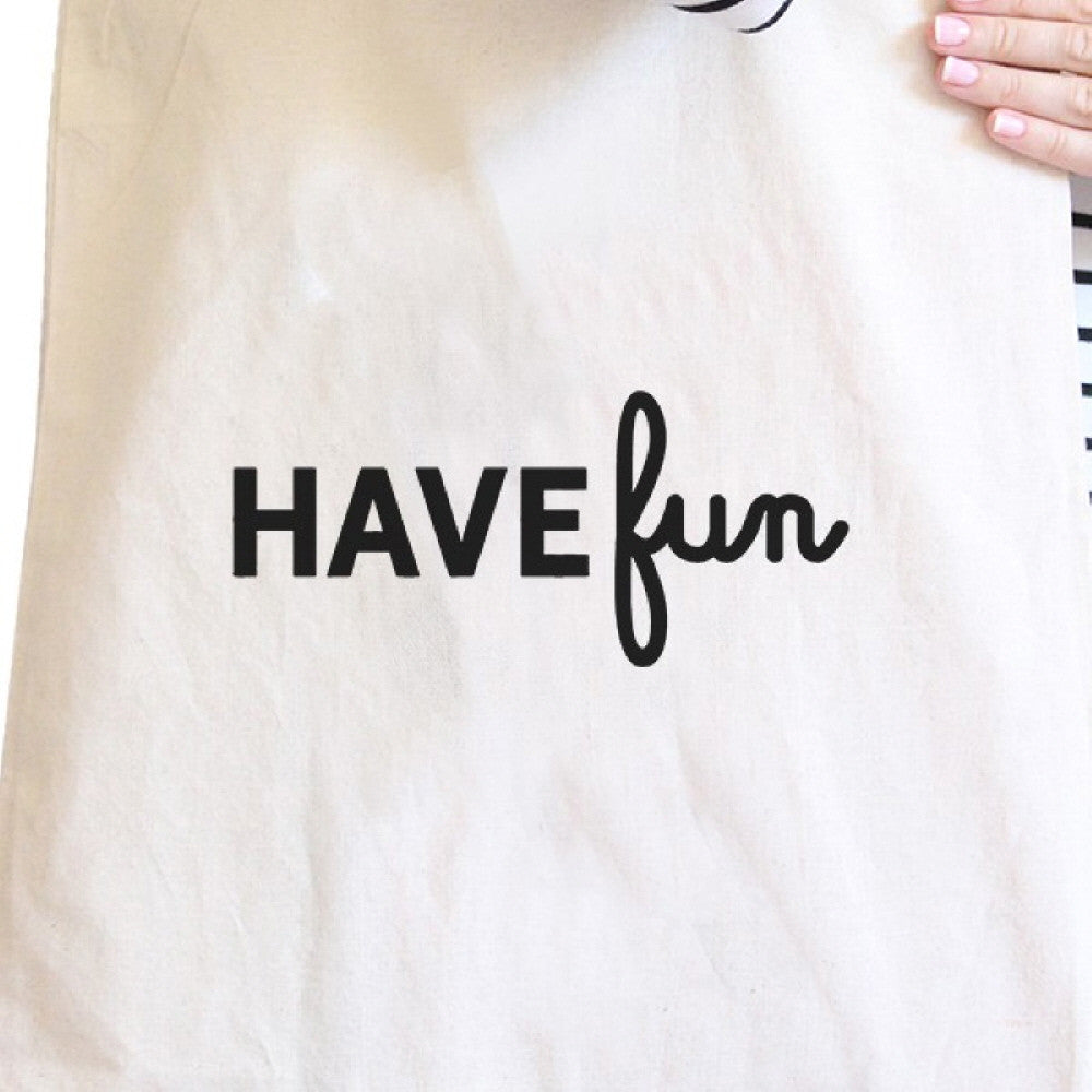Have Fun Natural Canvas Tote Bag - One Color / One Size - Bags & Luggage - Women’s Bags