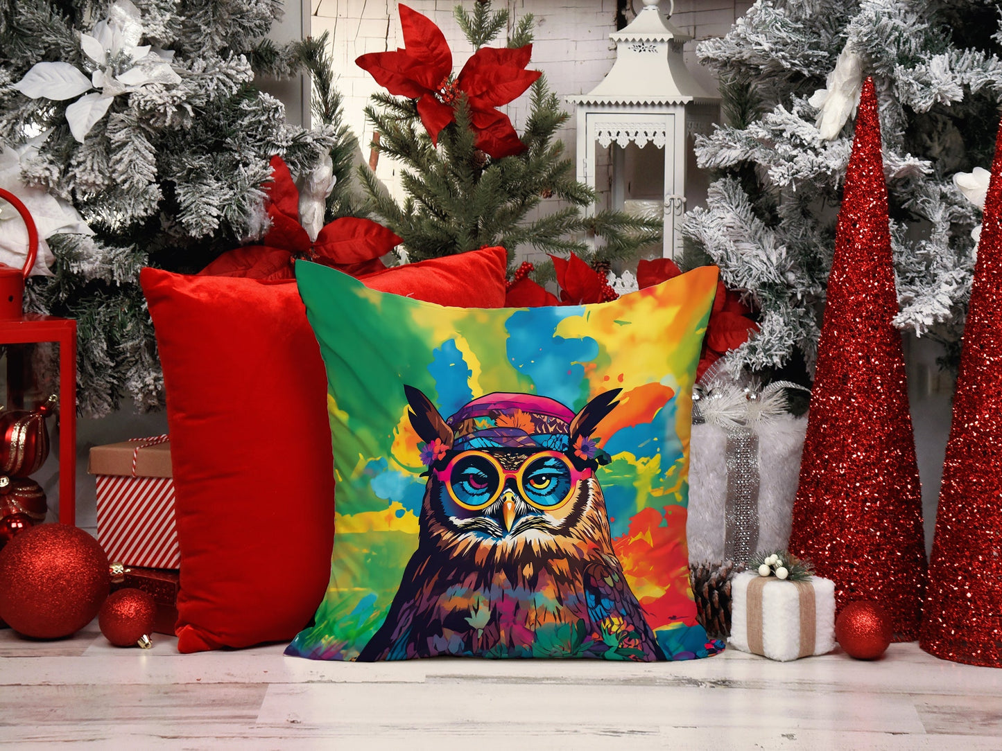 Hippie Animal Owl Throw Pillow - One Color / One Size - Home & Garden - Home Textile - Pillows