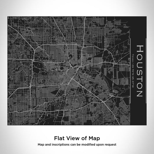 Houston - Texas Map Bottle with Bamboo Top in Matte Black - Drinkware